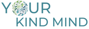 Logo for 'Your Kind Mind' with a circular design element on a white background