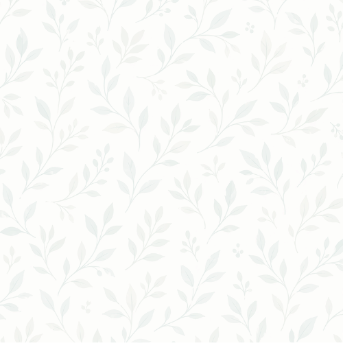 White floral pattern on a white background